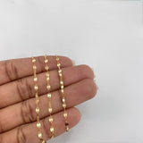 Set Mirror Flower Chain + Money Bag Pendant / 1.7g / 16 in 18K Yellow Gold