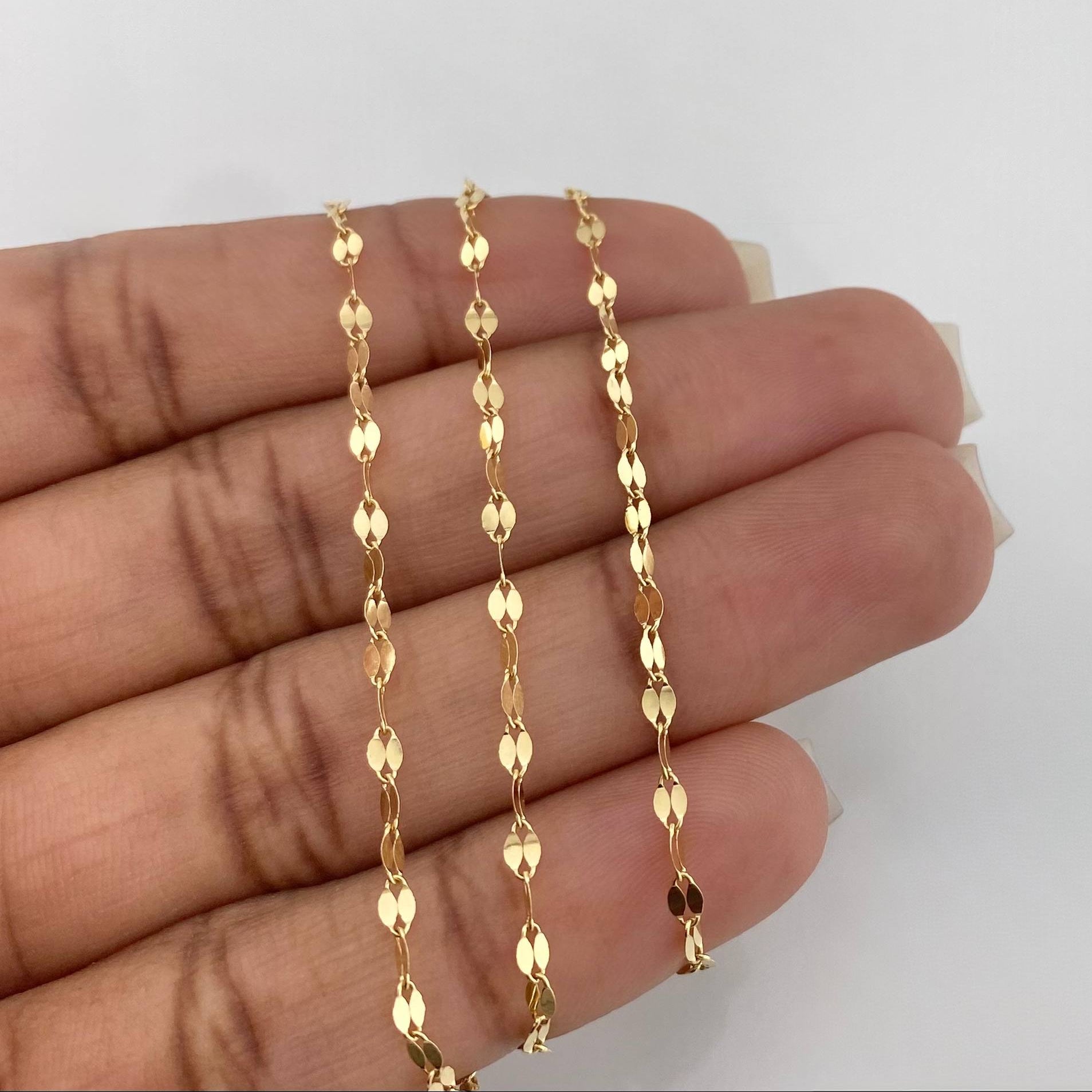 Floral Mirror Chain Set + Saint Benedict Pendant / 1.8 g / 15 3/4 in 18K Yellow Gold