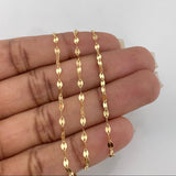 Floral Mirror Chain Set + Saint Benedict Pendant / 1.8 g / 15 3/4 in 18K Yellow Gold