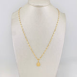 Mirror Flower Chain Set + Saint Benedict Pendant / 1.35g / 16 in 18K Yellow Gold