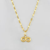 Set Mirror Flower Chain + Infinity Pendant / 1.35g / 16 in 18K Yellow Gold