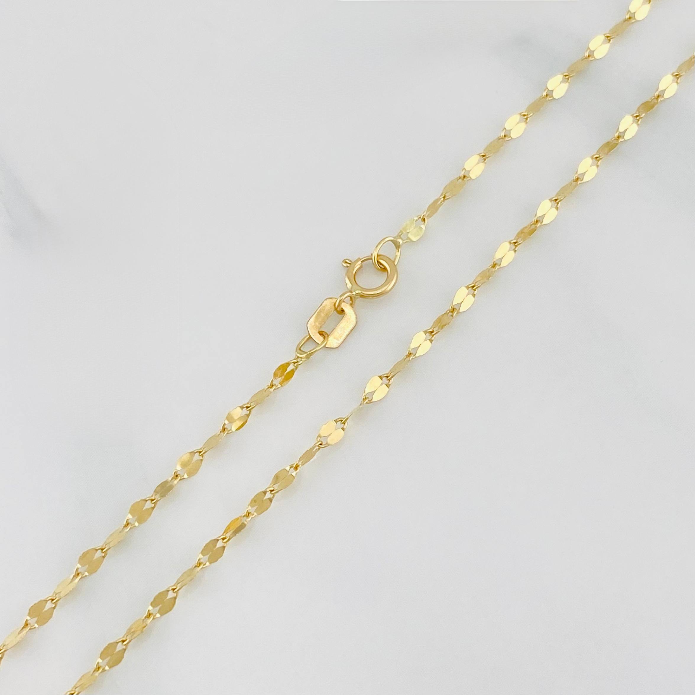 Set Mirror Flower Chain + Infinity Pendant / 1.35g / 16 in 18K Yellow Gold