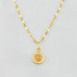 Mirror Flower Chain Set + Crown Pendant / 1.6g / 16 in Yellow Gold 18K