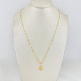 Mirror Flower Chain Set + Crown Pendant / 1.6g / 16 in Yellow Gold 18K