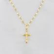 Set Mirror Flower Chain + Christ Cross Pendant / 1.35 g / 15 3/4 in 18K Yellow Gold