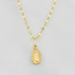 Set Mirror Flower Chain + Virgin of Guadalupe Pendant / 1.45g / 16 in Yellow Gold 18K