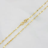 Set Mirror Flower Chain + Virgin of Guadalupe Pendant / 1.45g / 16 in Yellow Gold 18K
