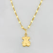 Mirror Flower Chain Set + Bear Pendant / 1.25 g / 15 3/4 in 18K Yellow Gold