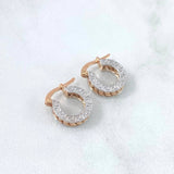 Hoop Earrings Tribal 4.85gr / 1.5cm / Two 18K White and Rose Gold