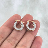 Hoop Earrings Tribal 4.85gr / 1.5cm / Two 18K White and Rose Gold