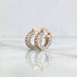 Hoop Earrings Tribal 4.85gr / 1.5cm / Two 18K White and Rose Gold