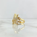 Unicorn Ring 5.75gr / Size 7 1/4 / White Zircons 18K Yellow Gold *