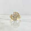 Flower Basteada Ring 5.8gr / Size 7 1/4 / White Zircons 18K Yellow Gold *