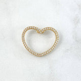 Pendant Heart 2gr / 2cm / Without Charger - White Zircons 18K Yellow Gold