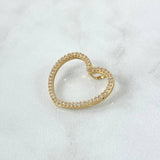Pendant Heart 2gr / 2cm / Without Charger - White Zircons 18K Yellow Gold