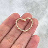 Pendant Heart 2gr / 2cm / Without Charger - White Zircons 18K Yellow Gold