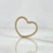 Pendant Heart 2gr / 2cm / Without Charger - White Zircons 18K Yellow Gold