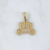Pendant Carriage 1.45gr / 1.9cm / White Zircons 18K Yellow Gold