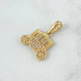 Pendant Carriage 1.45gr / 1.9cm / White Zircons 18K Yellow Gold