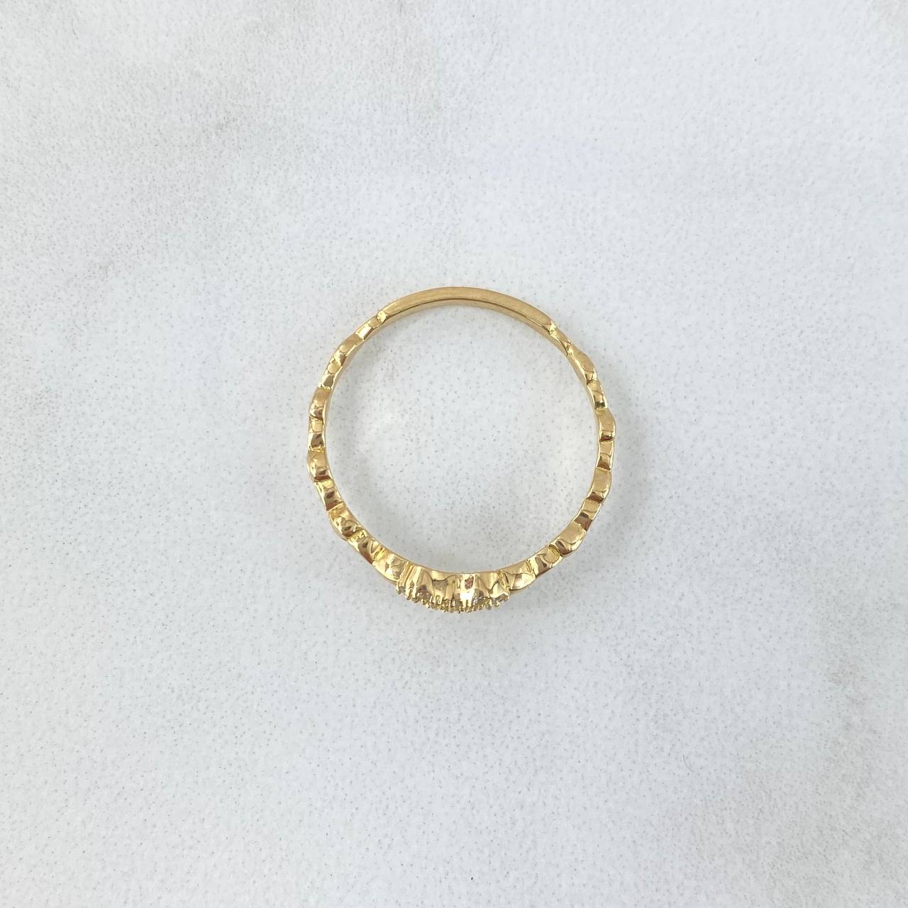 Heart Ring 1.55gr / Size 7 / White Zircons 18K Yellow Gold
