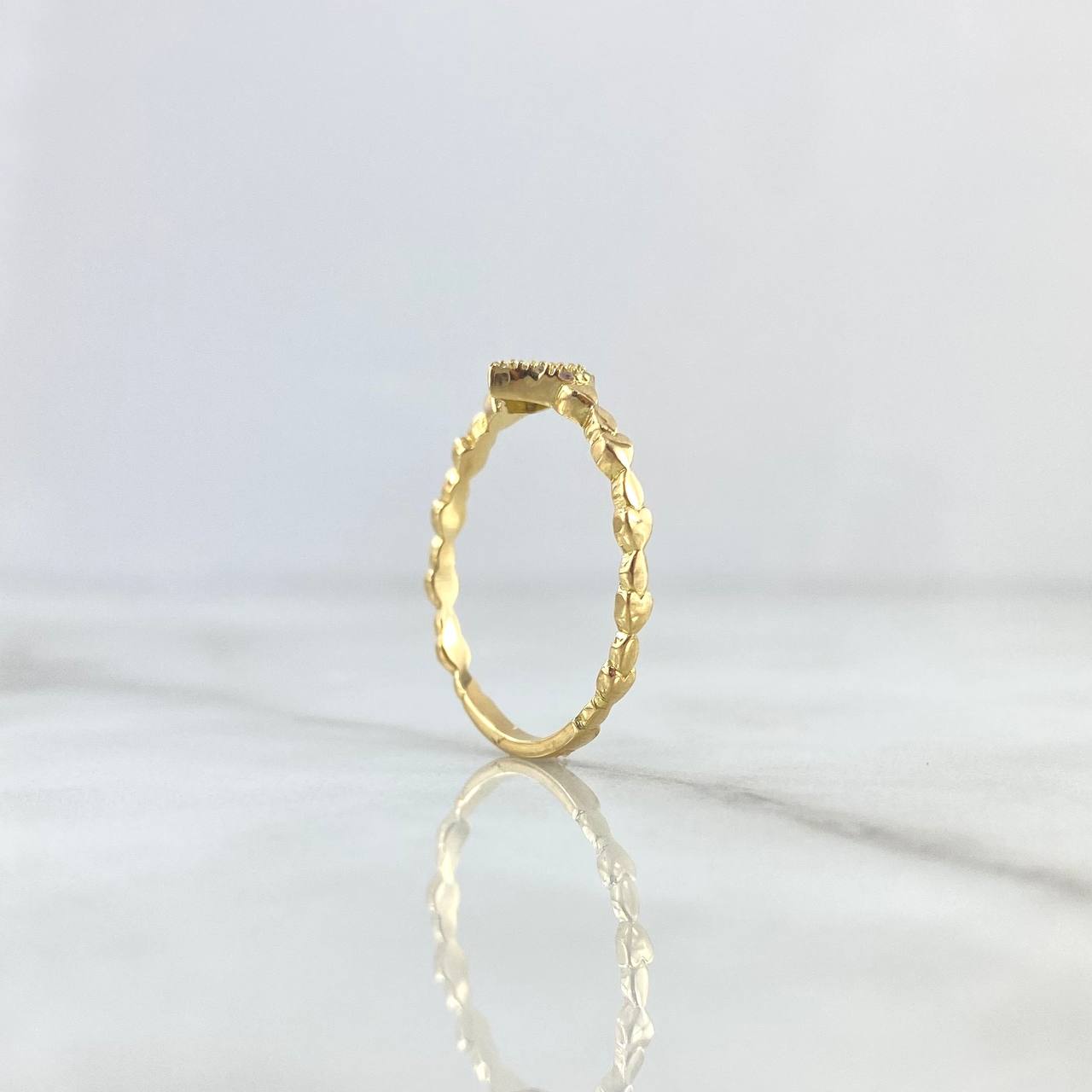 Heart Ring 1.55gr / Size 7 / White Zircons 18K Yellow Gold