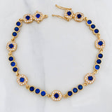 Tennis Bracelet Halo 8.9g / 6 3/4 in / 3.8mm Yellow Gold 18K