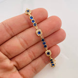 Tennis Bracelet Halo 8.9g / 6 3/4 in / 3.8mm Yellow Gold 18K