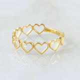Hearts Ring 1.35gr / Size 8 / 18K Gold