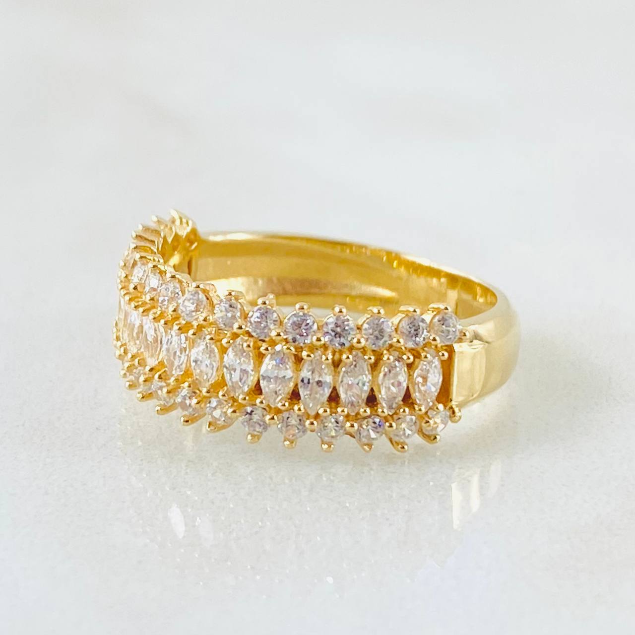 Anillo Churumbela Carril Tupido 4.5gr / T6 1/2 / Oro Amarillo 18K *