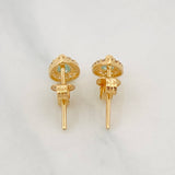Stud Earrings Halo Teardrop 1.2g / in / 5.8mm Yellow Gold 18K