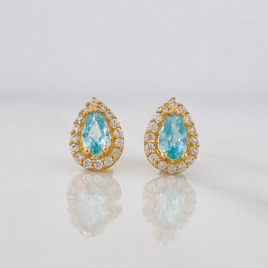 Topos Halo Lágrima 1.2g / in / 5.8mm Oro Amarillo 18K