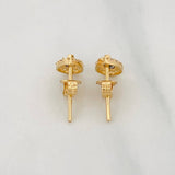 Tear Halo Stud Earrings 1.2g / in / 5.9mm Yellow Gold 18K