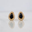Tear Halo Stud Earrings 1.2g / in / 5.9mm Yellow Gold 18K