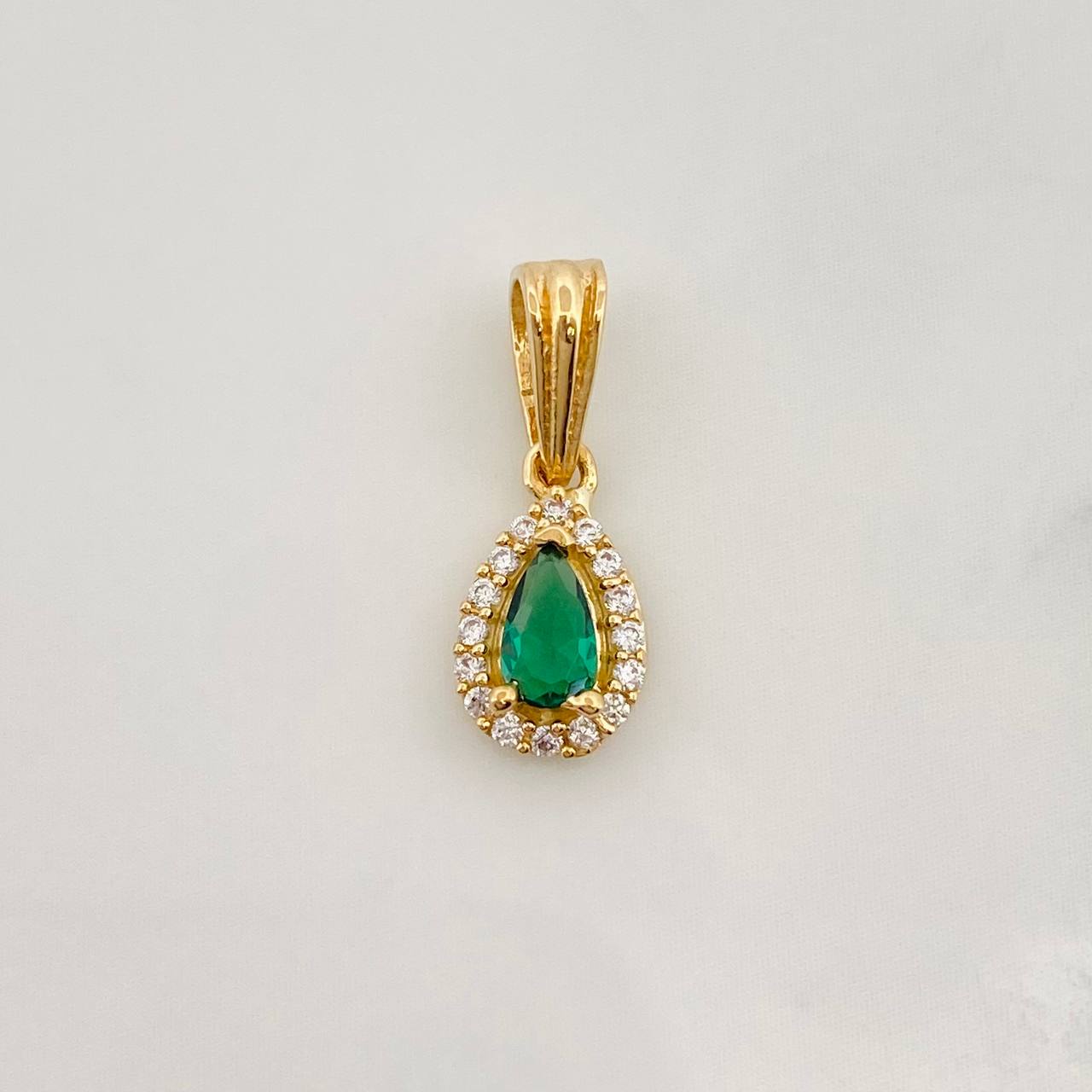 Dije Halo Lágrima 0.7g / 1/2 in Oro Amarillo 18K