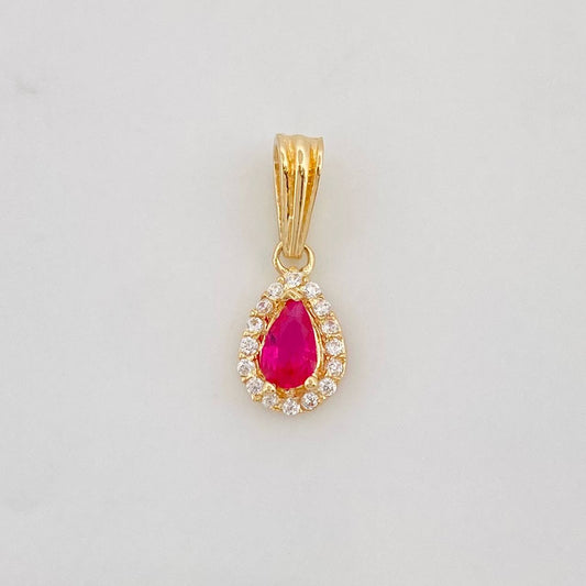 Tear Halo Pendant 0.65g / 1/2 in Yellow Gold 18K