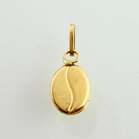 Coffee Bean Pendant 0.2gr / 1/2 in / 18K Yellow Gold