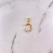 Pendant Letter C 2.5gr / 2.5cm / White Zircons 18K Yellow Gold #