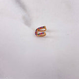 Pendant Letter U 0.4gr / 0.8cm / Colored Zircons 18K Rose Gold #