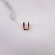 Pendant Letter U 0.4gr / 0.8cm / Colored Zircons 18K Rose Gold #