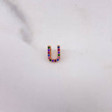 Pendant Letter U 0.4gr / 0.8cm / Colored Zircons 18K Rose Gold #