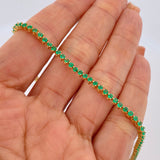 Tennis Bracelet Emeralds 6.2gr / 7 3/4 in / 18K Gold