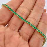 Tennis Bracelet Emeralds 7.9gr / 7 1/4 in / 18K Gold