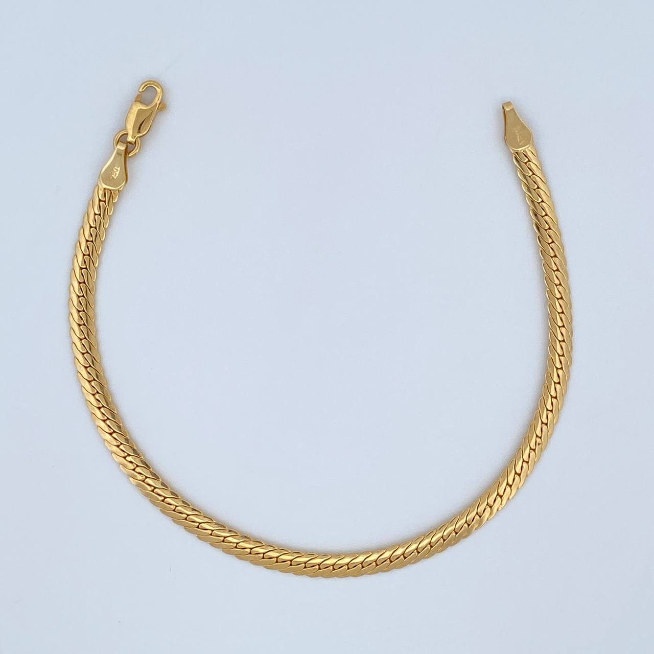 Flat Snake Bracelet 4.4gr / 7.6in / +3 18K Gold &