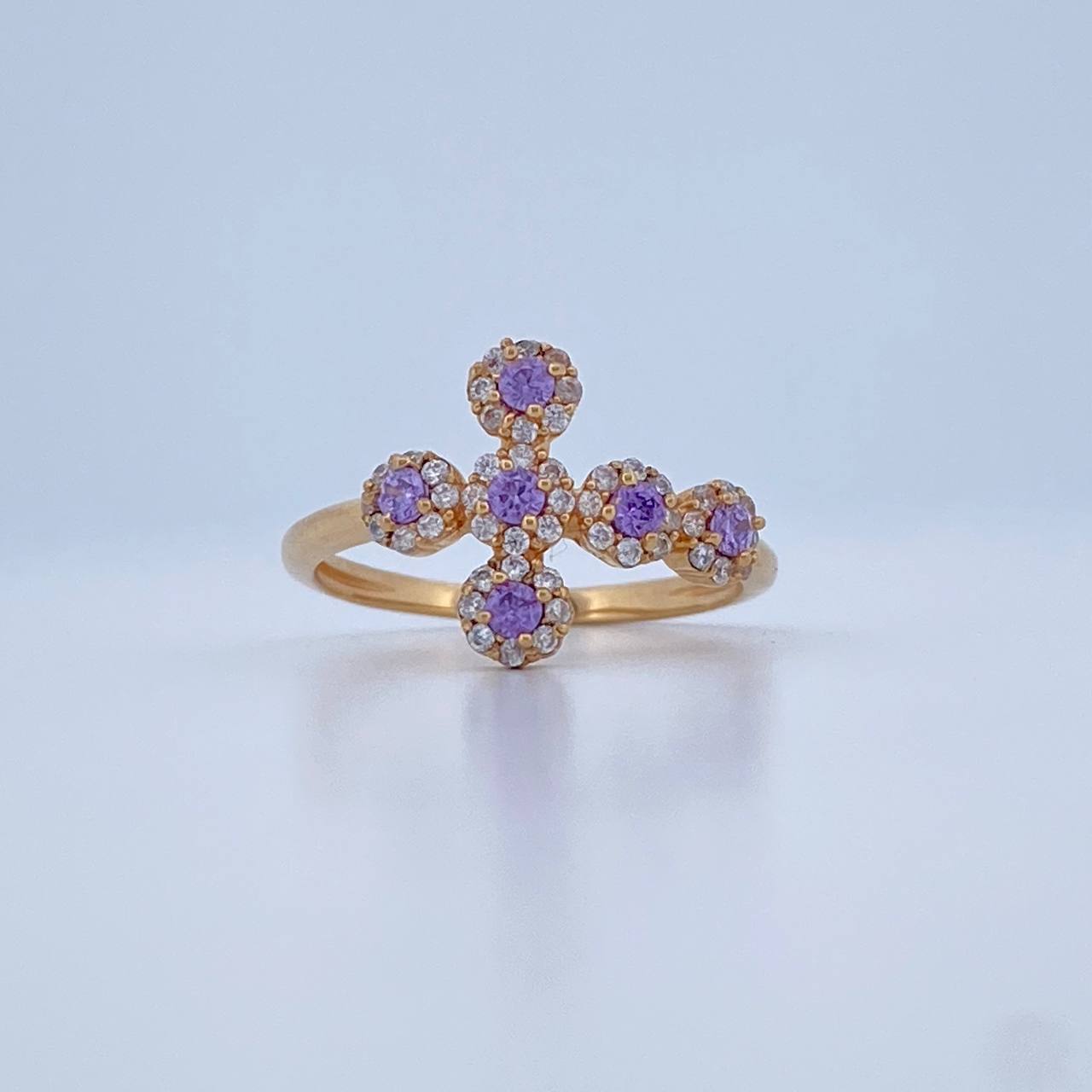 Dense Cross Ring 2.3gr / Size 7 / 18K Yellow Gold &