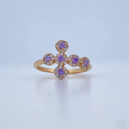 Dense Cross Ring 2.3gr / Size 7 / 18K Yellow Gold &