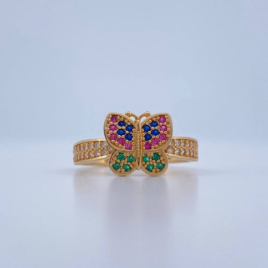 Anillo Mariposa 2.3gr / T7 / Oro Amarillo  18K &