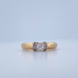 Solitaire Ring 2.6gr / Size 7 1/2 / Three 18K Golds &