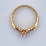 Solitaire Ring 2.6gr / Size 7 1/2 / Three 18K Golds &