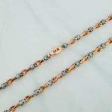 Cadena Rustica Nautilius 51.6gr / 27 3/4 in / 4.2mm Dos Oros Blanco Rosa 18K $