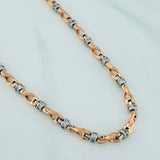 Cadena Rustica Nautilius 51.6gr / 27 3/4 in / 4.2mm Dos Oros Blanco Rosa 18K $